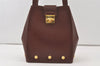 Authentic Salvatore Ferragamo Vintage Leather Shoulder Tote Bag Brown SF 9997J