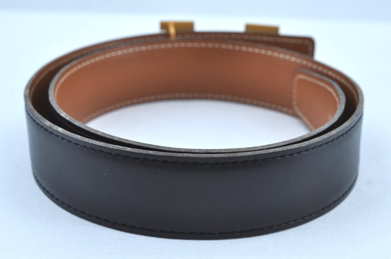 Authentic HERMES Leather Belt Reversible Size 65cm 25.6