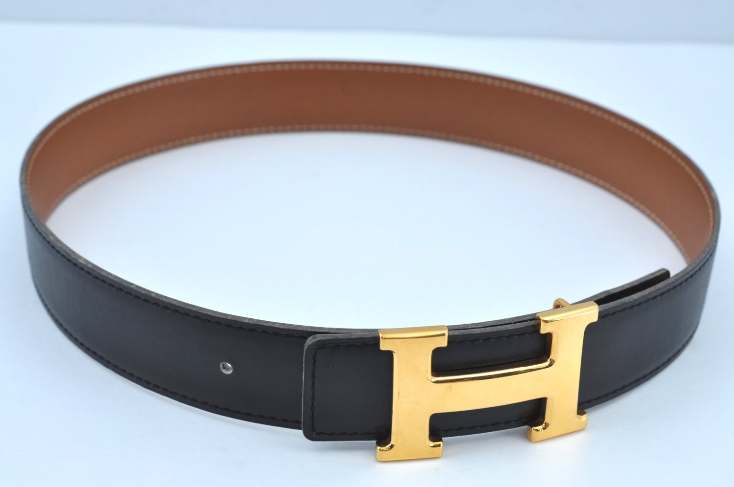 Authentic HERMES Leather Belt Reversible Size 65cm 25.6