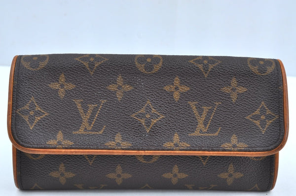 Authentic Louis Vuitton Monogram Pochette Twin PM Shoulder Bag M51854 LV J6308