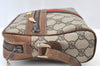 Auth GUCCI Web Sherry Line Shoulder Cross Bag GG PVC Leather Brown Junk J6597