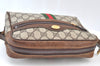 Auth GUCCI Web Sherry Line Shoulder Cross Bag GG PVC Leather Brown Junk J6597