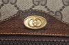 Auth GUCCI Web Sherry Line Shoulder Cross Bag GG PVC Leather Brown Junk J6597