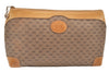 Authentic GUCCI Micro GG PVC Leather Clutch Hand Bag Purse Brown Junk J7273