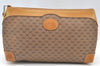 Authentic GUCCI Micro GG PVC Leather Clutch Hand Bag Purse Brown Junk J7273
