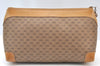 Authentic GUCCI Micro GG PVC Leather Clutch Hand Bag Purse Brown Junk J7273