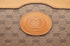 Authentic GUCCI Micro GG PVC Leather Clutch Hand Bag Purse Brown Junk J7273