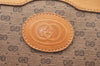 Authentic GUCCI Micro GG PVC Leather Clutch Hand Bag Purse Brown Junk J7273