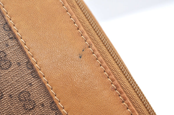 Authentic GUCCI Micro GG PVC Leather Clutch Hand Bag Purse Brown Junk J7273