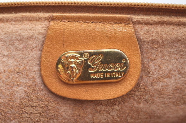 Authentic GUCCI Micro GG PVC Leather Clutch Hand Bag Purse Brown Junk J7273