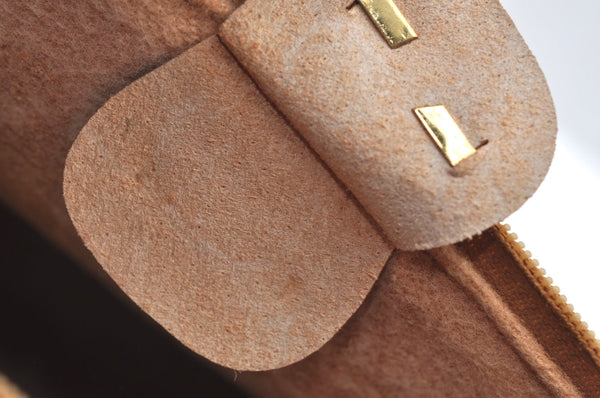 Authentic GUCCI Micro GG PVC Leather Clutch Hand Bag Purse Brown Junk J7273