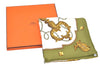 Authentic HERMES Carre 90 Scarf "LES CLES" Silk Green Box J7476