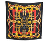 Authentic HERMES Carre 90 Scarf "Grand Manege" Silk Black J7542