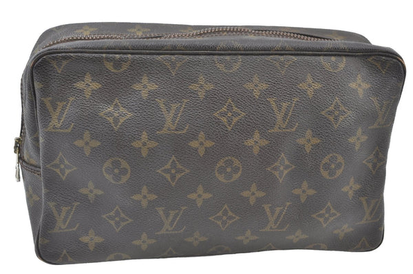 Authentic Louis Vuitton Monogram Trousse Toilette 28 Clutch Hand Bag Junk J7994