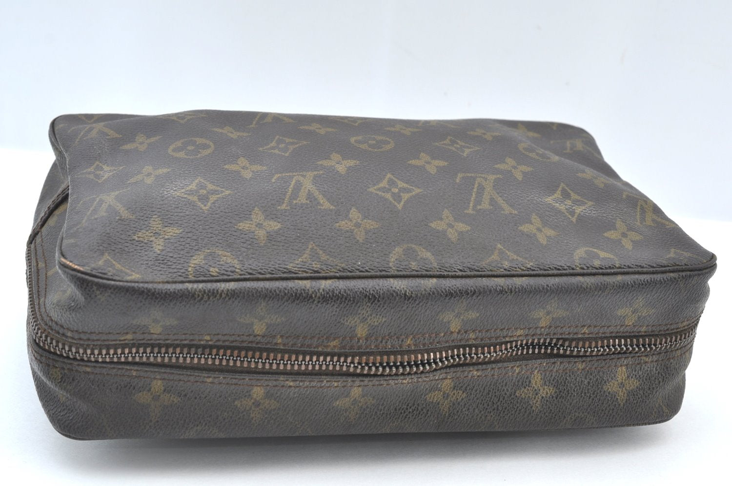 Authentic Louis Vuitton Monogram Trousse Toilette 28 Clutch Hand Bag Junk J7994