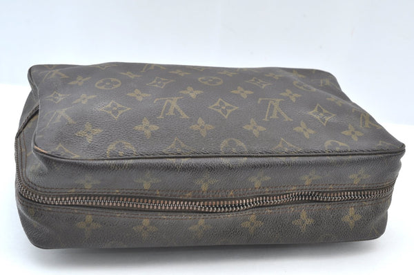 Authentic Louis Vuitton Monogram Trousse Toilette 28 Clutch Hand Bag Junk J7994