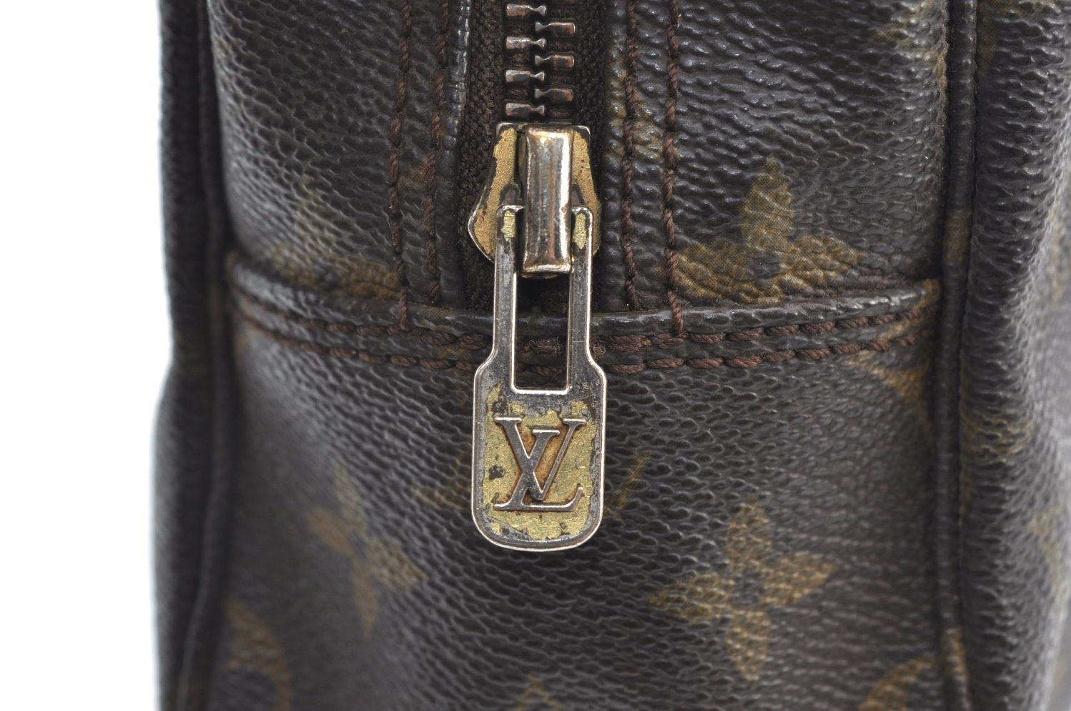 Authentic Louis Vuitton Monogram Trousse Toilette 28 Clutch Hand Bag Junk J7994