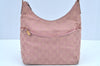 Authentic GUCCI Shoulder Hand Bag Purse GG Canvas Leather 0013386 Pink J8009