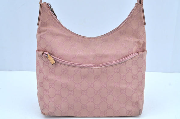 Authentic GUCCI Shoulder Hand Bag Purse GG Canvas Leather 0013386 Pink J8009