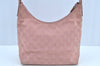 Authentic GUCCI Shoulder Hand Bag Purse GG Canvas Leather 0013386 Pink J8009