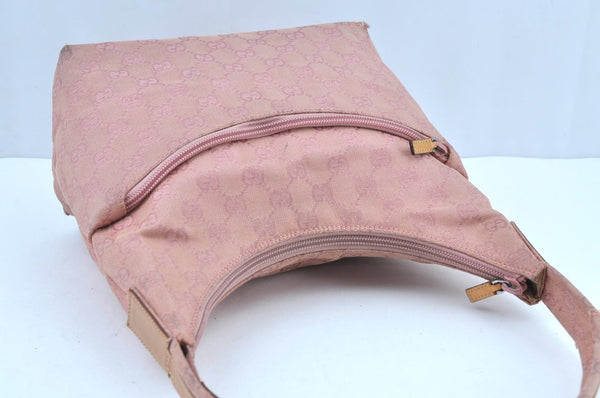 Authentic GUCCI Shoulder Hand Bag Purse GG Canvas Leather 0013386 Pink J8009