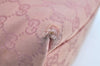 Authentic GUCCI Shoulder Hand Bag Purse GG Canvas Leather 0013386 Pink J8009