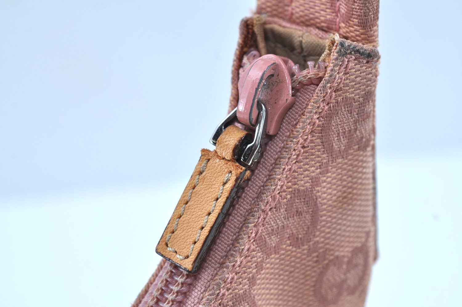 Authentic GUCCI Shoulder Hand Bag Purse GG Canvas Leather 0013386 Pink J8009