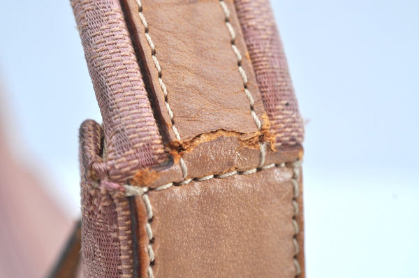 Authentic GUCCI Shoulder Hand Bag Purse GG Canvas Leather 0013386 Pink J8009