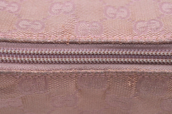 Authentic GUCCI Shoulder Hand Bag Purse GG Canvas Leather 0013386 Pink J8009