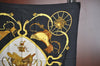 Authentic HERMES Carre 90 Scarf "SPRINGS" Silk Black Gold White J8654