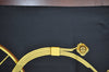 Authentic HERMES Carre 90 Scarf "SPRINGS" Silk Black Gold White J8654