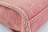 Authentic CHANEL Deauville Line CC Logo Shoulder Tote Bag Canvas Red J9039
