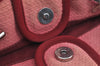 Authentic CHANEL Deauville Line CC Logo Shoulder Tote Bag Canvas Red J9039