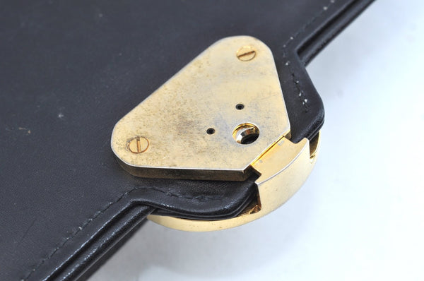 Authentic GUCCI Shoulder Hand Bag Purse Leather Black J9136