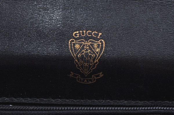Authentic GUCCI Shoulder Hand Bag Purse Leather Black J9136