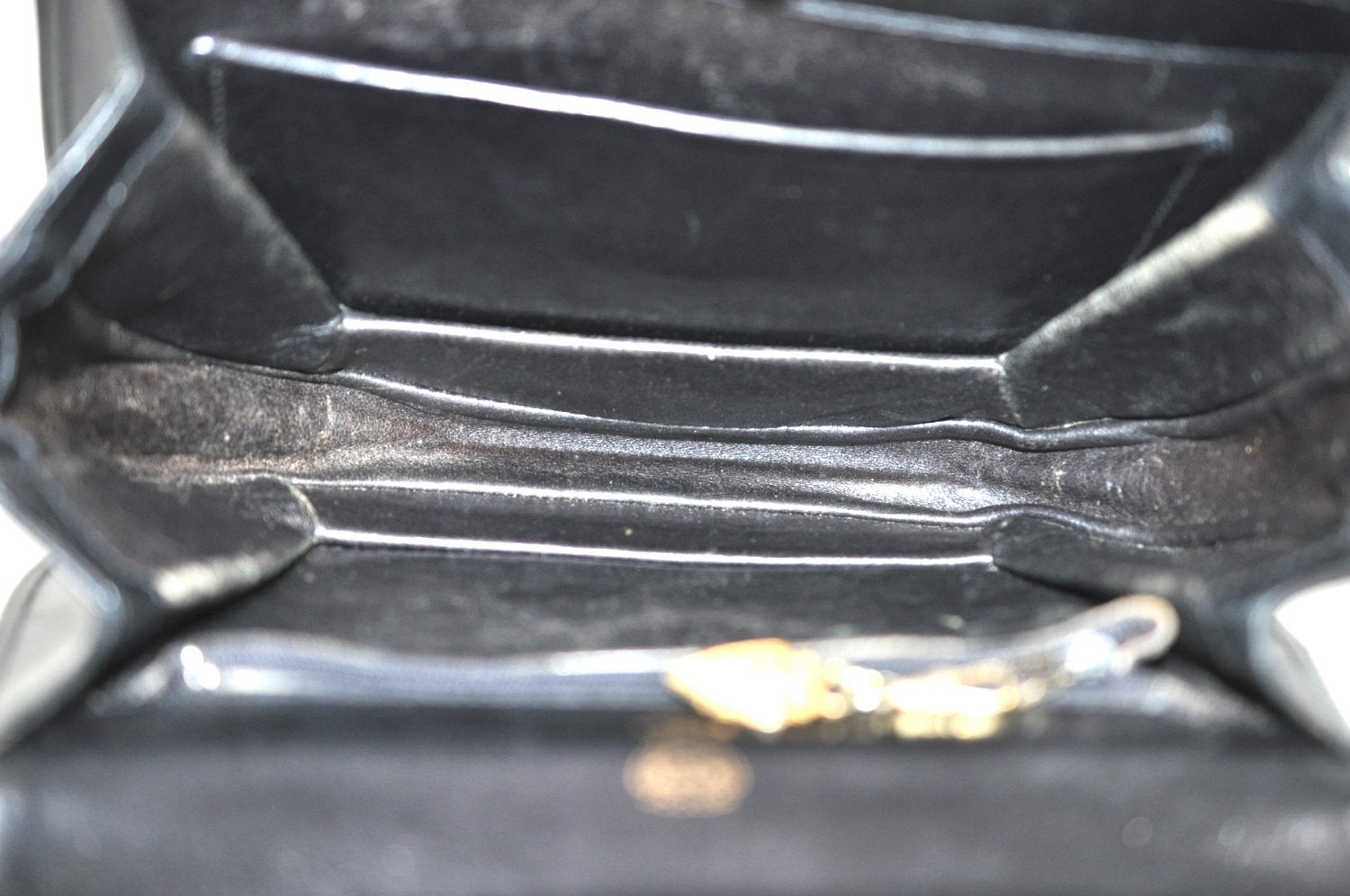 Authentic GUCCI Shoulder Hand Bag Purse Leather Black J9136