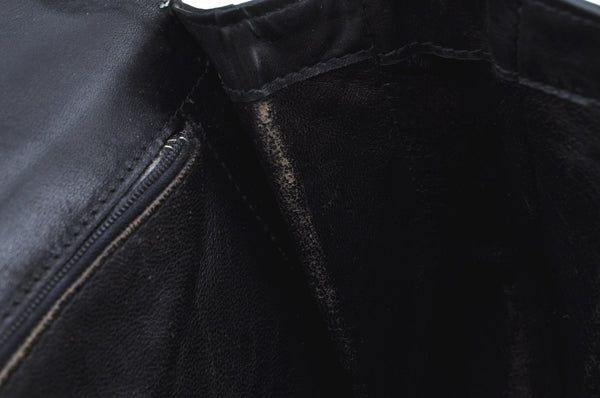 Authentic GUCCI Shoulder Hand Bag Purse Leather Black J9136