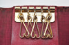 Authentic CHANEL Caviar Skin 5 Key Case Holder CC Logo Pink J9215