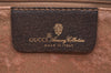 Authentic GUCCI Clutch Hand Bag Purse GG PVC Leather Brown Junk J9394
