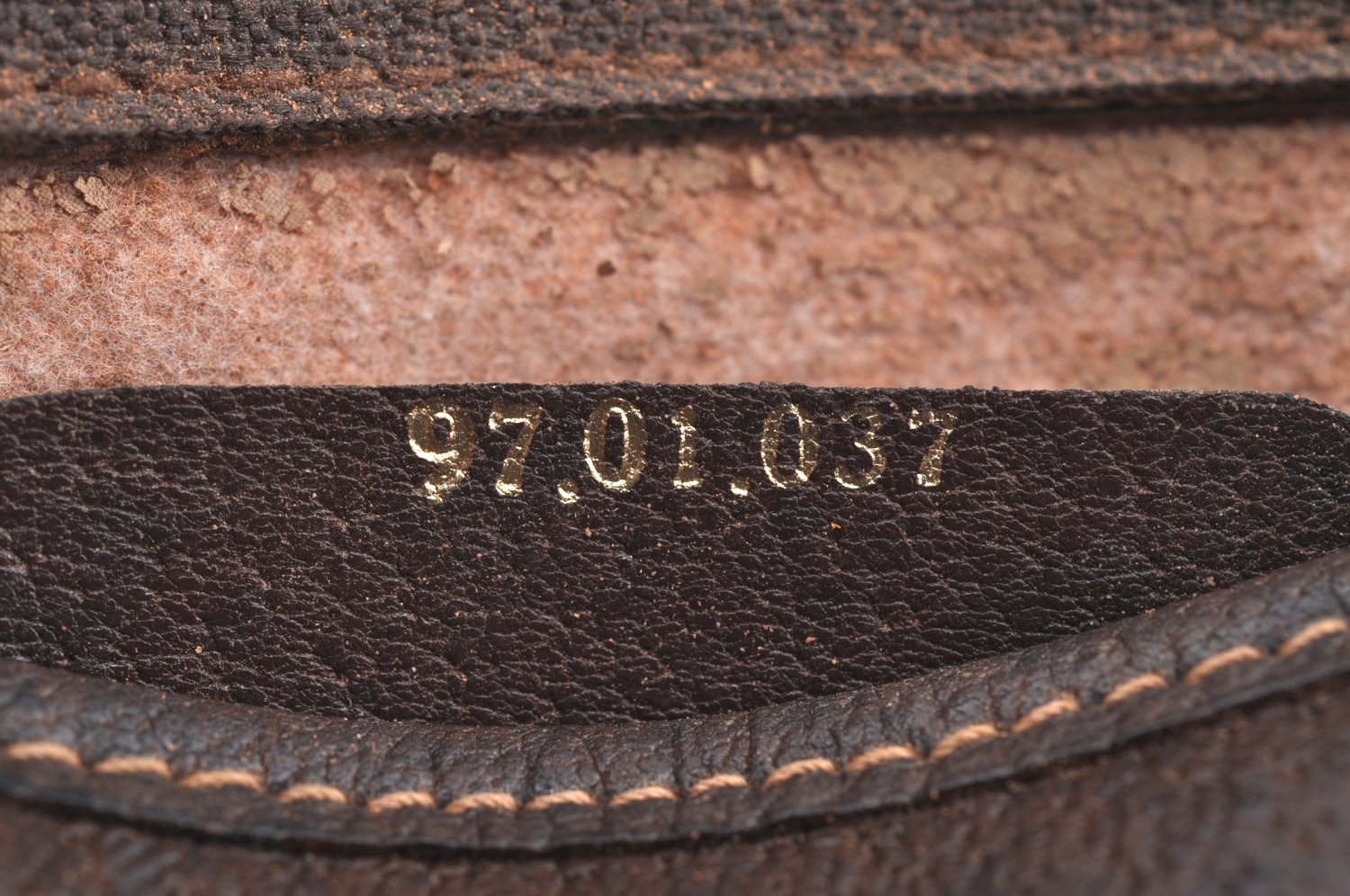 Authentic GUCCI Clutch Hand Bag Purse GG PVC Leather Brown Junk J9394