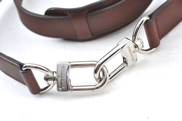 Authentic Louis Vuitton Leather Shoulder Strap 45.7-55.1" Brown LV J9896