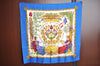 Auth HERMES Carre 90 Scarf "1789 LIBERTE EGALITE FRATERNITE" Silk Blue PB K0020