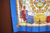 Auth HERMES Carre 90 Scarf "1789 LIBERTE EGALITE FRATERNITE" Silk Blue PB K0020