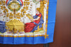 Auth HERMES Carre 90 Scarf "1789 LIBERTE EGALITE FRATERNITE" Silk Blue PB K0020