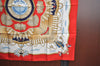 Authentic HERMES Carre 90 Scarf "RAILING" Silk Red K0033