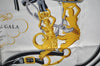 Authentic HERMES Carre 91 Scarf "BRIDES de GALA par" Silk Black K0329