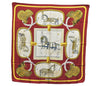 Authentic HERMES Carre 90 Scarf "GRAND APPARAT" Silk Bordeaux Red K0402