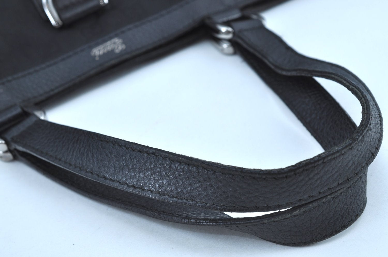 Authentic GUCCI Abbey Tote Bag Purse GG Nylon Leather 293580 Black K0542