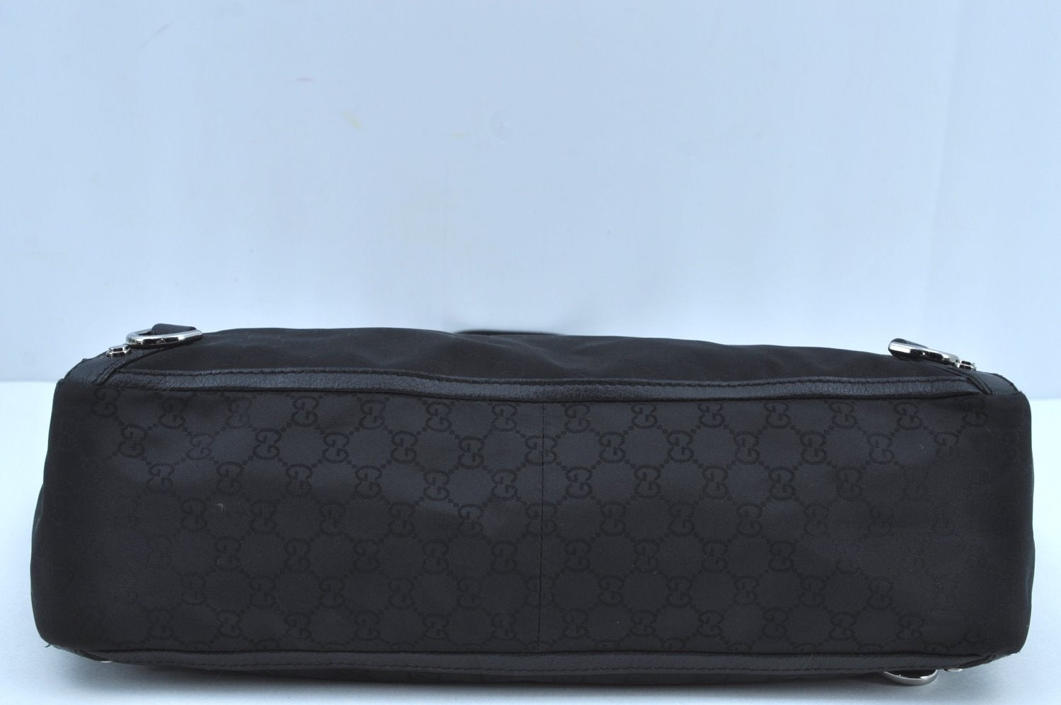 Authentic GUCCI Abbey Tote Bag Purse GG Nylon Leather 293580 Black K0542