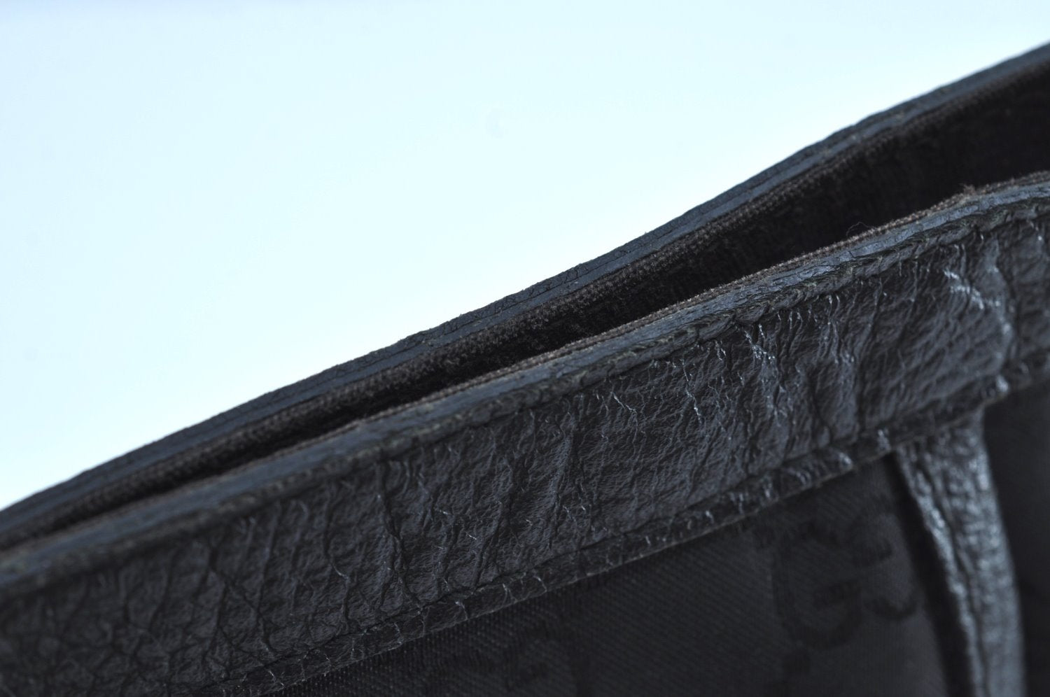 Authentic GUCCI Abbey Tote Bag Purse GG Nylon Leather 293580 Black K0542